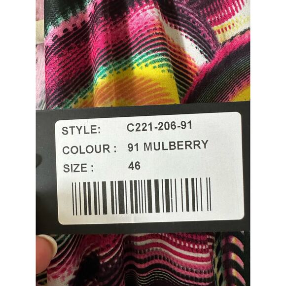 NWT Conquista Sleeveless Multi-colored Disco Patterned Midi Dress Sz 46/18 - Picture 3 of 4